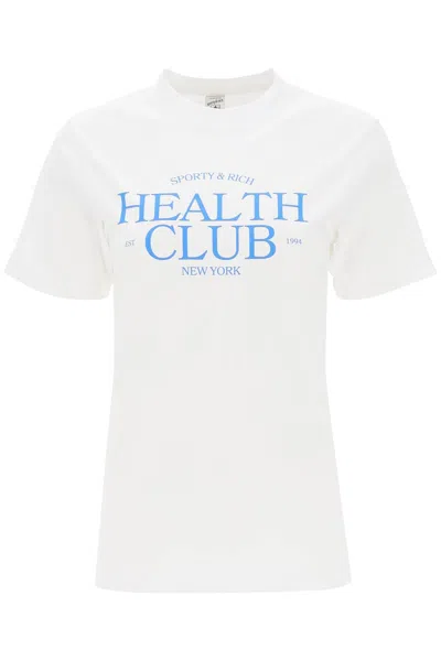 Shop Sporty And Rich 'sr Health Club' T-shirt In Bianco