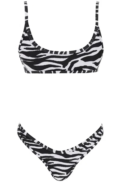 Shop Attico Animal Print Bikini Set In 8 In Bianco