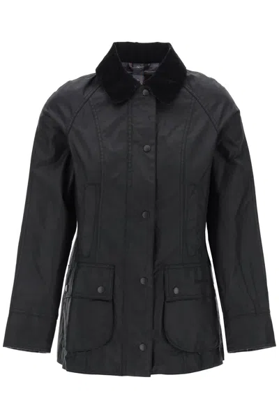 Shop Barbour Beadnell Wax Jacket In Nero