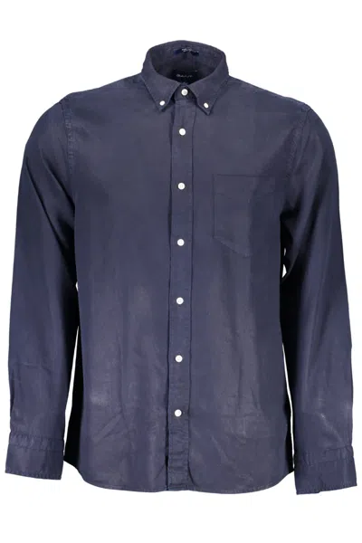 Shop Gant Blue Lyocell Shirt