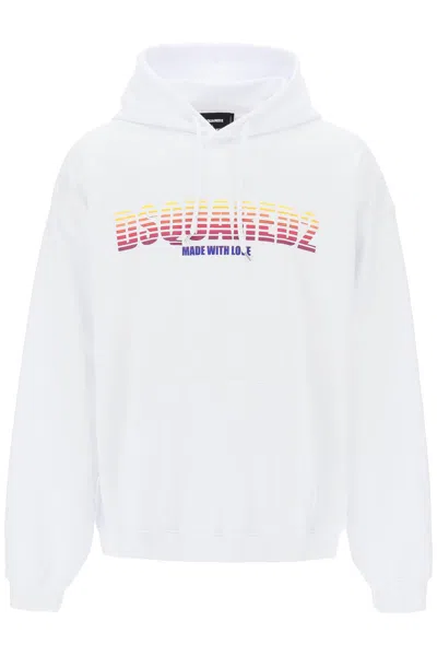 Dsquared2 Dsquared White Cotton Sweatshirt In Bianco