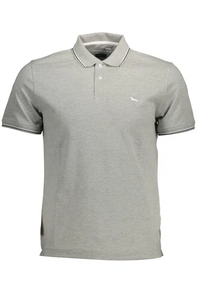 Shop Harmont & Blaine Gray Cotton Polo Shirt