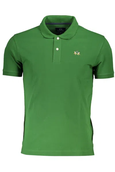 Shop La Martina Green Cotton Polo Shirt