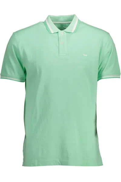 Shop Harmont & Blaine Green Cotton Polo Shirt
