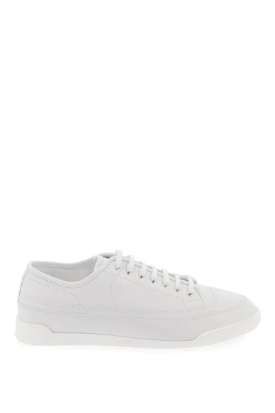 Shop John Lobb Leather Court Sneakers For In Grigio