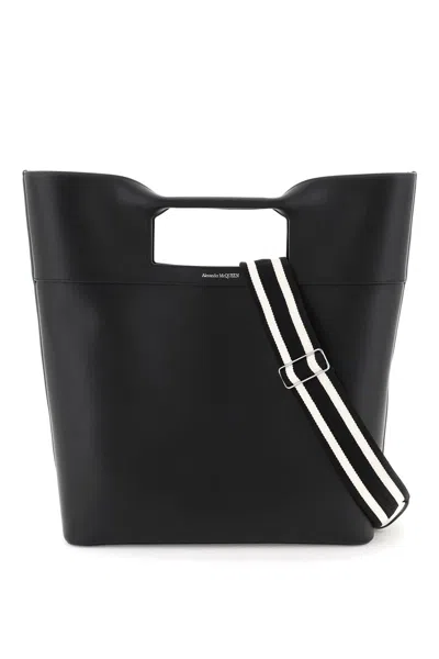 Shop Alexander Mcqueen Leather Tote Bag In Nero