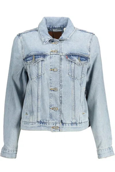 Shop Levi&#039;s Light Blue Cotton Jackets & Coat