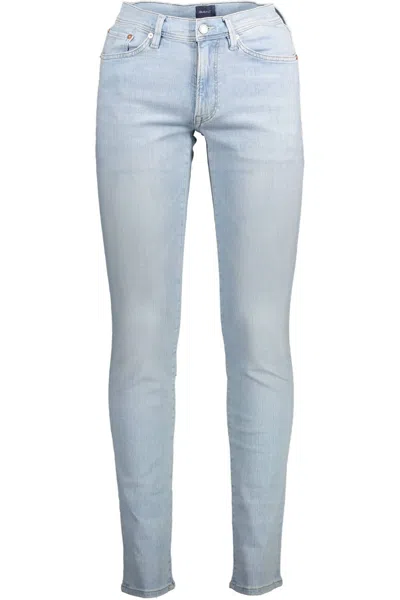 Shop Gant Light Blue Cotton Jeans & Pant