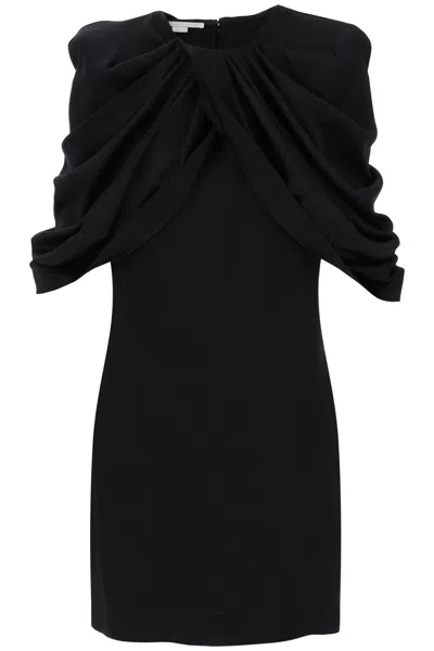 Shop Stella Mccartney Mini Dress With Petal Sleeves In Nero