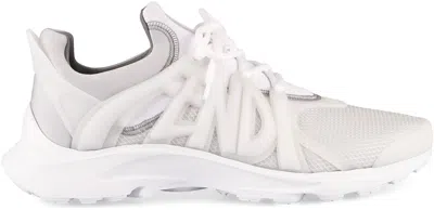 Shop Fendi Tag Low-top Sneakers In White