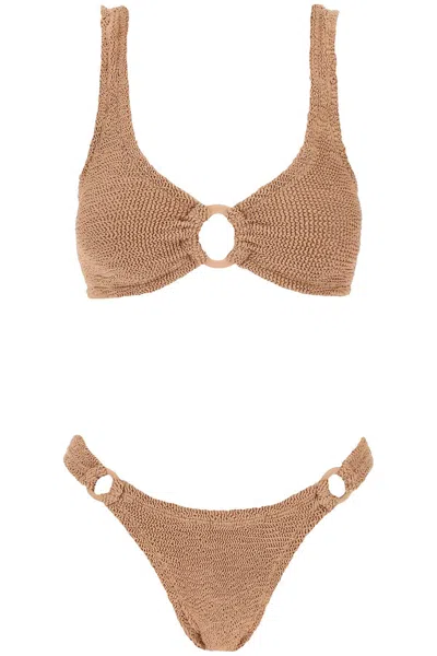 Shop Hunza G . Hallie Bikini Set In 棕色的