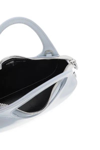 Shop Coperni Swipe Micro Baguette Bag In Shiny Leather In 浅蓝色
