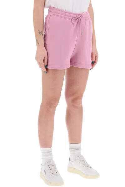 Shop Maison Kitsuné Maison Kitsune "baby Fox Sports Shorts With Patch Design In Pink