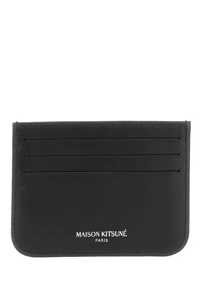 Shop Maison Kitsuné Maison Kitsune Fox Head Card Holder In 黑色的