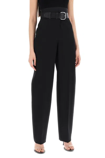 Shop Alexander Wang Pants With Integrated Belt In Black