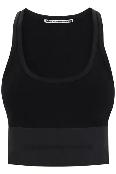 Shop Alexander Wang "sport Bra With Branded Band" In Black
