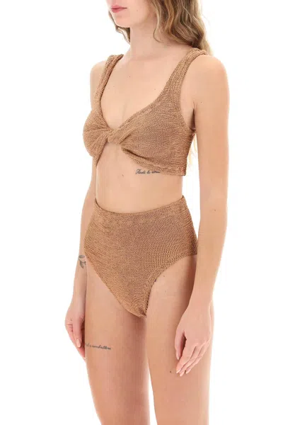 Shop Hunza G . Jamie Bikini Set In 棕色的
