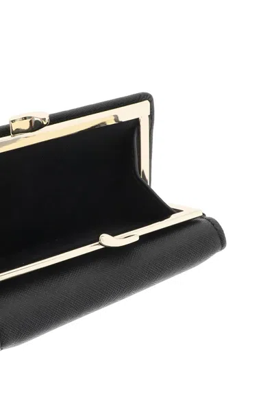 Shop Vivienne Westwood Small Frame Saffiano Wallet In 黑色的