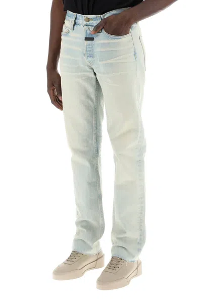 Shop Fear Of God Fit Straight Fit Jeans In 蓝色的