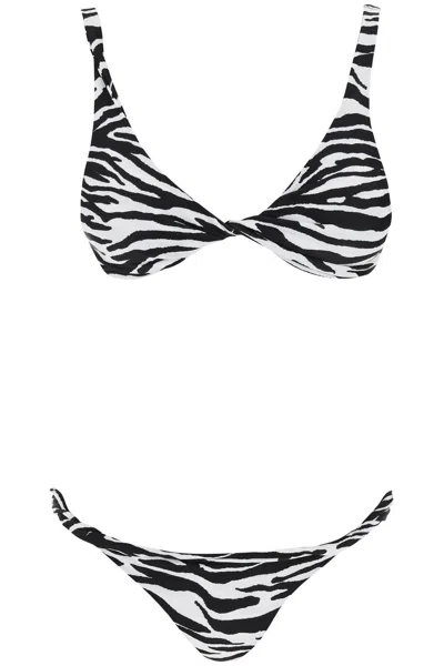 Shop Attico The  Animal Print Bikini Set In 8 In White