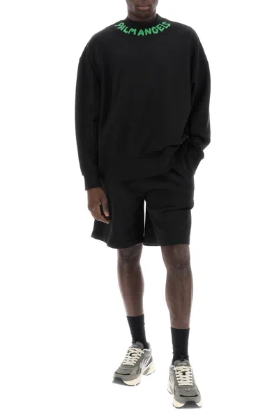 Shop Palm Angels Sporty Bermuda Shorts With Logo In Black