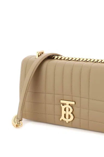 Shop Burberry Quilted Leather Small Lola Bag In 浅褐色的