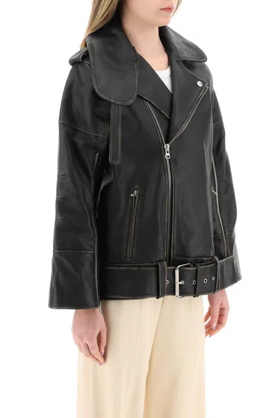 Shop By Malene Birger Beatrisse Leather Jacket In Black