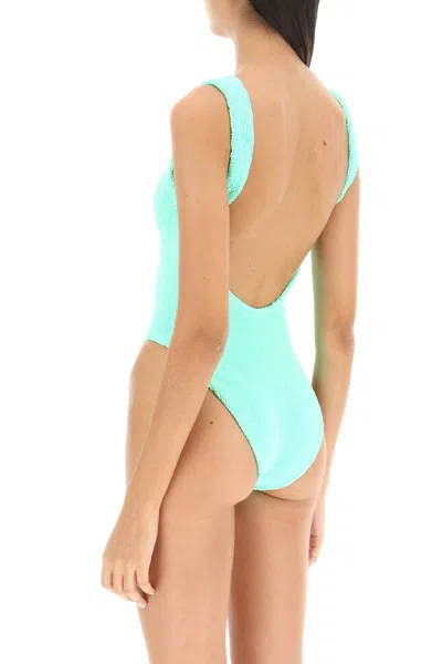 Shop Hunza G . Square Neck Swimsuit In 绿色的