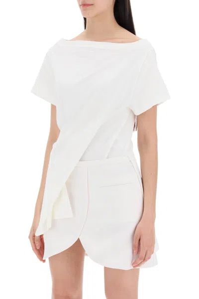 Shop Courrèges Courreges Twisted Body T Shirt In White