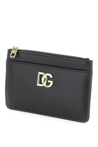 Shop Dolce & Gabbana Dg Zippered Cardholder In 黑色的