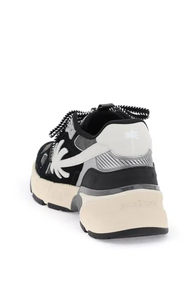 Shop Palm Angels Suede Leather Pa 4 Sneakers With In 黑色的
