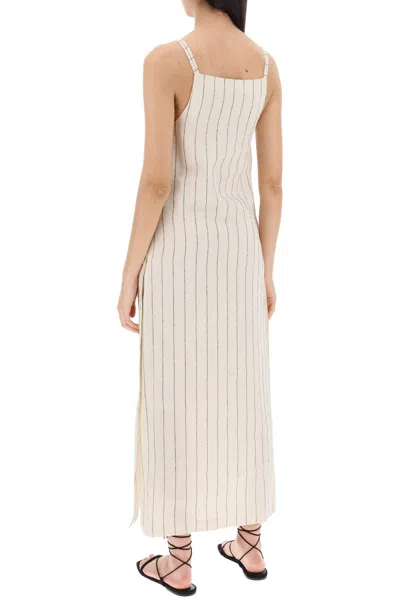 Shop Loulou Studio "striped Sleeveless Dress Et In 白色的