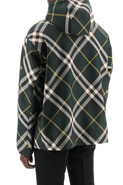 Shop Burberry Ered Hooded Jacket In Green
