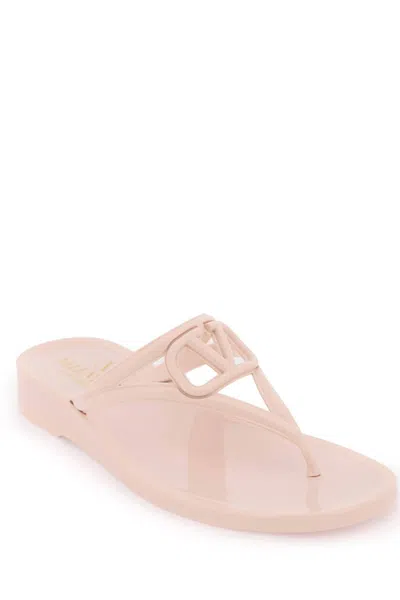 Shop Valentino Garavani Vlogo Signature Thong Sandals In Pink