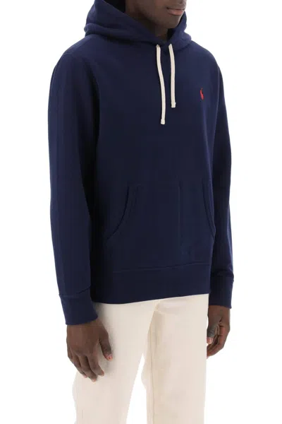 Shop Polo Ralph Lauren Hoodie In Fleece Back Cotton In Blue