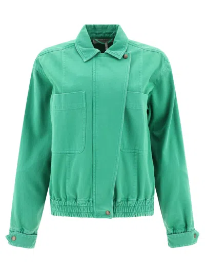 Shop Max Mara "arturo" Cotton Drill Cropped Jacket In Green