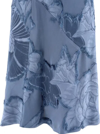 Shop Etro Jacquard Skirt In Blue