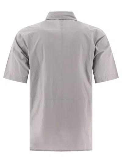 Shop C.p. Company Poplin Shirt With Pockets In Grey