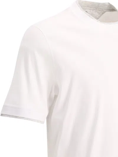 Shop Brunello Cucinelli "faux Layering" T Shirt In White