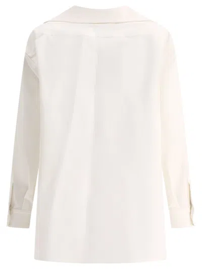 Shop Max Mara "adorato" V Neck Shirt In White