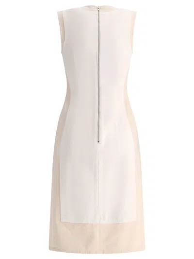 Shop Max Mara Sportmax "yang" Double Colour Sleeveless Dress In White