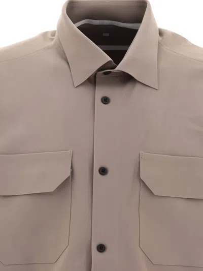 Shop Gr10 K "two Pockets Bonded" Shirt In Grey