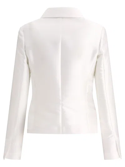 Shop Fit F.it Satin Single Breasted Blazer In White