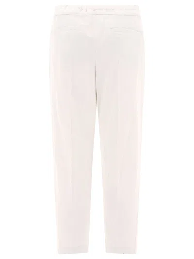 Shop Brunello Cucinelli "slouchy" Gabardine Trousers In White