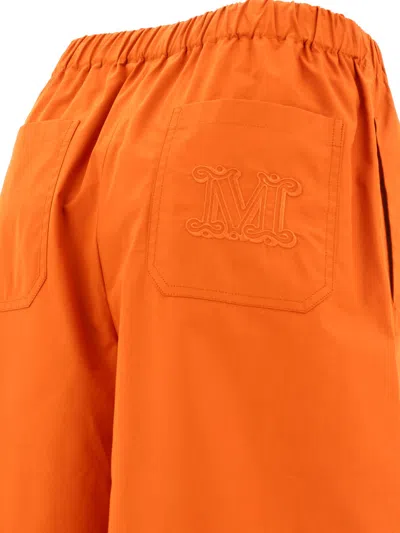 Shop Max Mara Wide Poplin Trousers In Orange