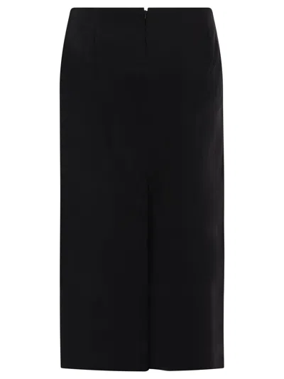 Shop Max Mara Sportmax "aceti" Double Layered Skirt In Black