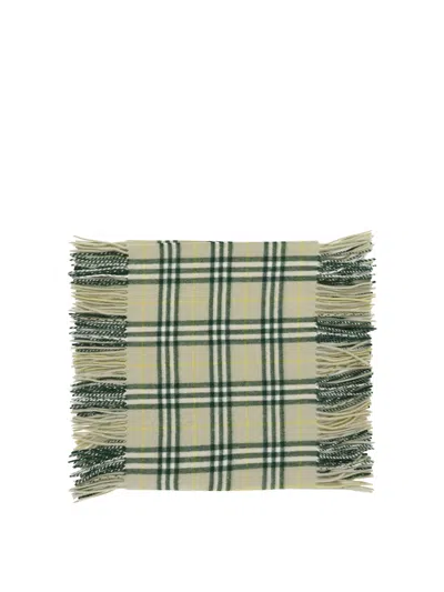 Shop Burberry Check Cashmere Happy Scarf In 绿色的