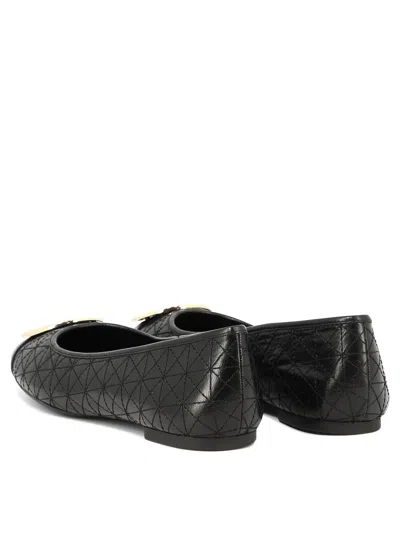 Shop Tory Burch "claire" Quilted Ballet Flats In Black