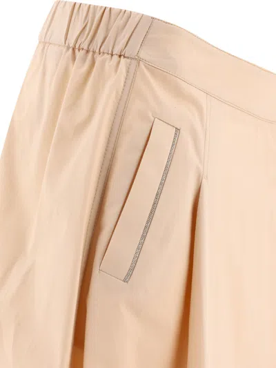 Shop Peserico Pleated Skirt In Beige