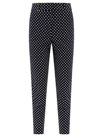 Shop Peserico Patterned Trousers In Blue